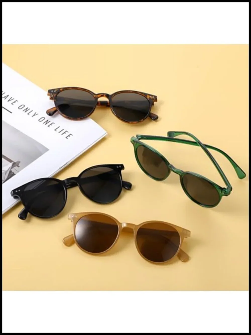 Retro Round Polarized Sunglasses 4 Pack UV400 Protection Vintage Classic